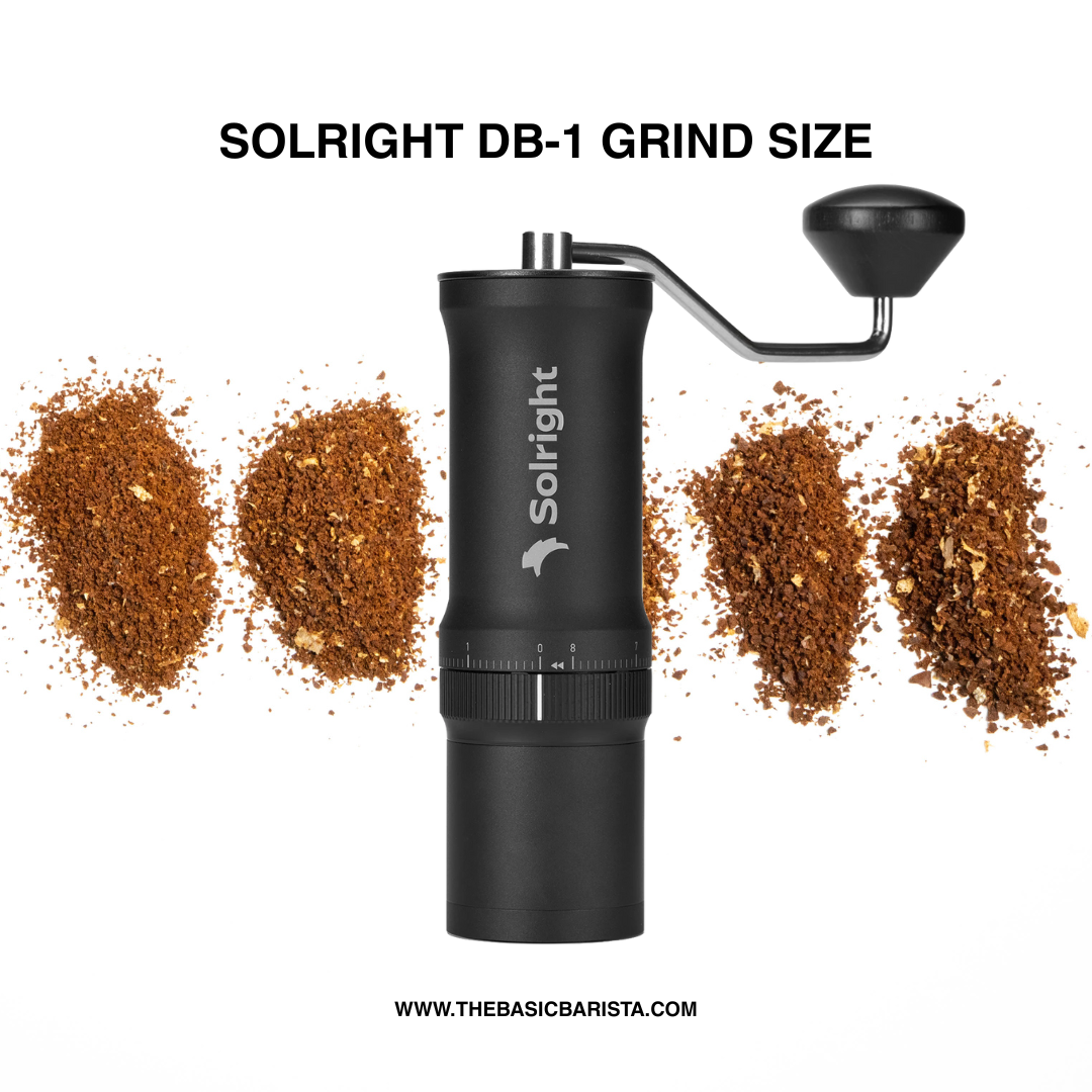 Solright DB-1 Coffee Grinder Grind Size Chart Basic Barista Brew Gear Pour Over Coffee Gear Equipment Coffee Grinders Burrs Adjustment Basic Barista Coffee Gear Coffee Grinders