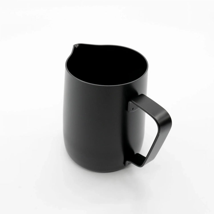 Milk Pitcher, Black milk jug on white background Basic Barista Cafe Gear