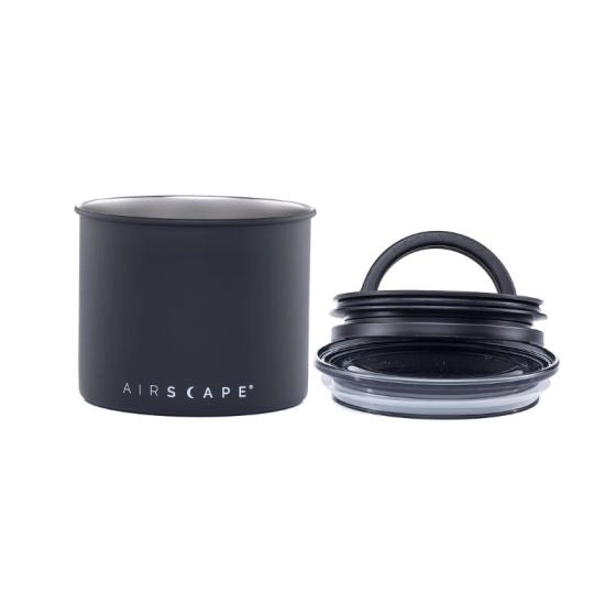 Airscape small coffee canister 4" Matte Black Coffee bean container Basic Barista Australia Coffee Gear