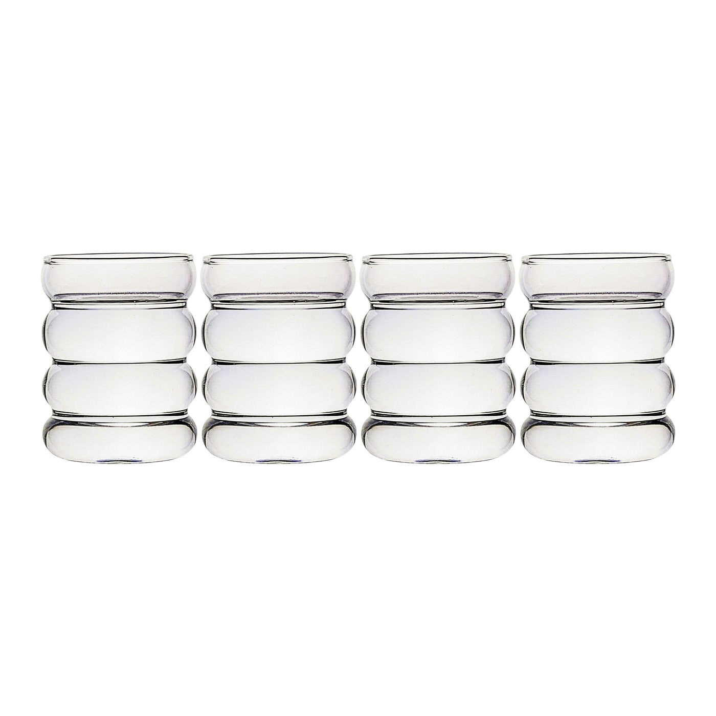 Bubble Glass Iced Coffee Cup Iced latte bubble glass ribbed coffee glass thick high quality glass Basic Barista Doughnut glass 4pk