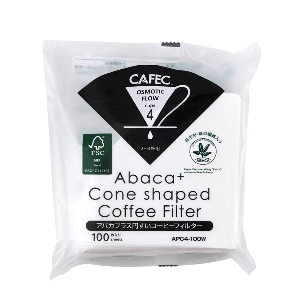 Cafec Abaca Paper Filter Cone 4 cups Basic Barista Australia Melbourne Filter Paper Papers Banana Coffee Filter Brewer cone dripper conical coffee maker papers Large Larger size coffee drippers