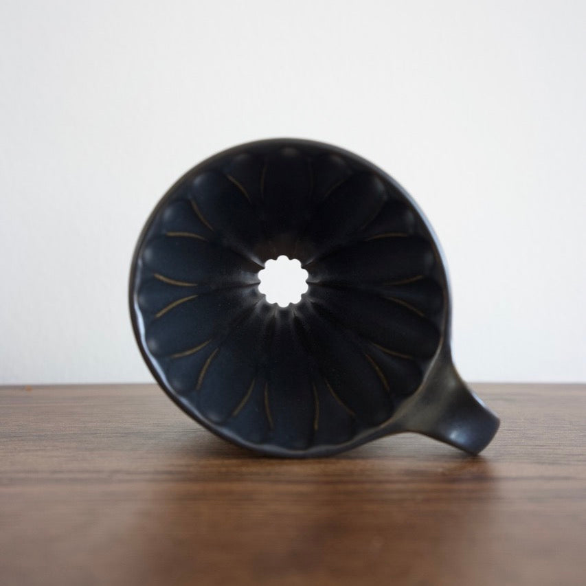Cafec Flower Dripper Black Cafec Abaca Flower brewers Black coffee brewer Ceramic coffee maker Basic Barista Australia Melbourne Coffee Brewing Gear
