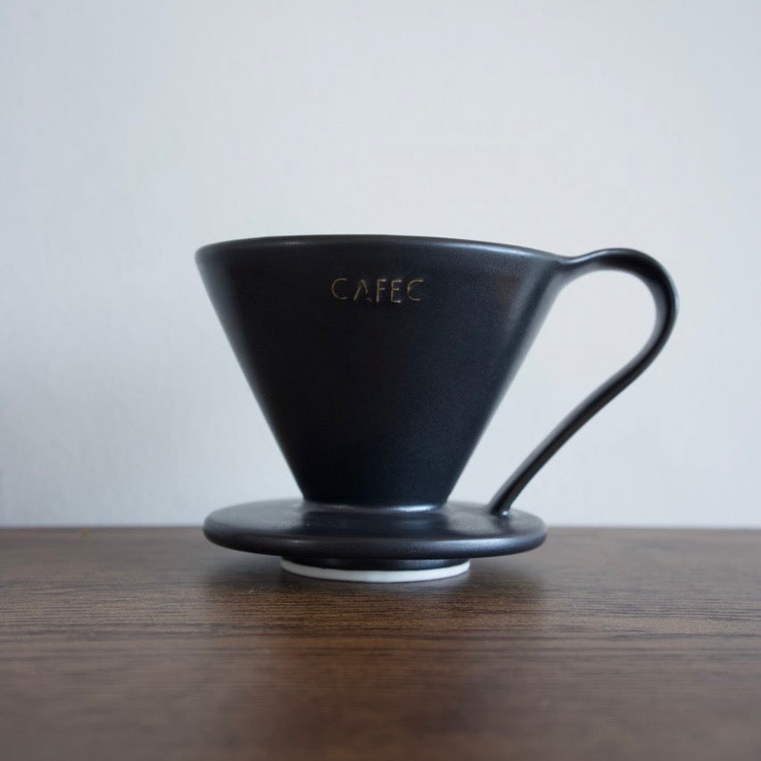 Cafec Flower Dripper Black Cafec Abaca Flower brewers Black coffee brewer Ceramic coffee maker Basic Barista Australia Melbourne Coffee Brewing Gear