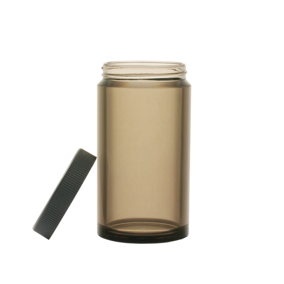 Brown Comandante Large Coffee Bean jar with a black lid PNG