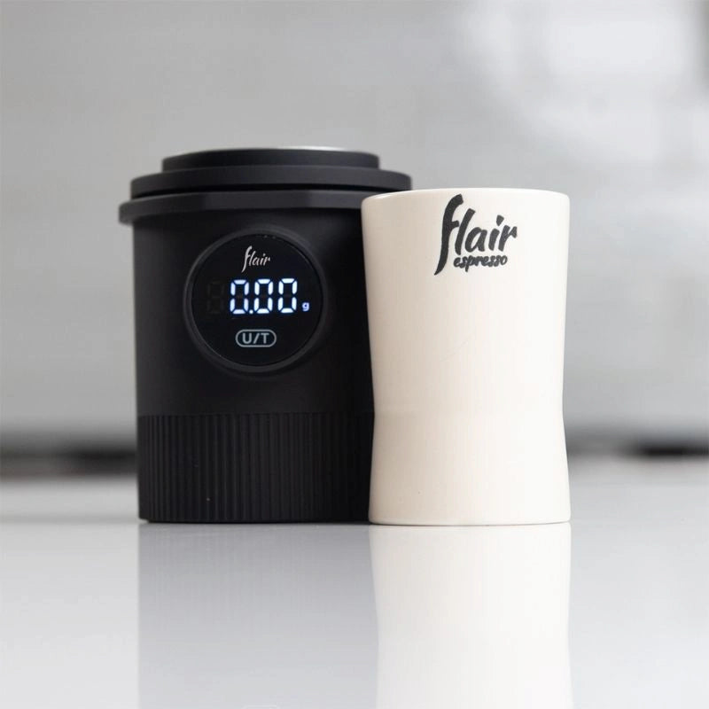 Flair Weigh Cup Espresso Coffee Digital Scale Dose Cup White Ceramic Insert Basic Barista