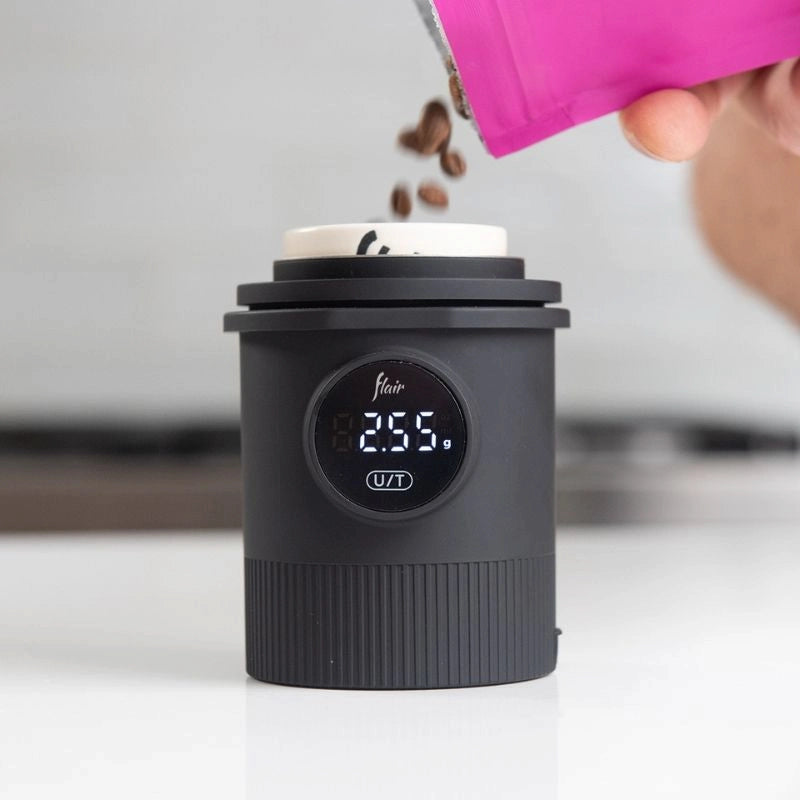 Flair Weigh Cup Espresso Coffee Digital Scale Dose Cup White Ceramic Insert Basic Barista Dosing Coffee Beans