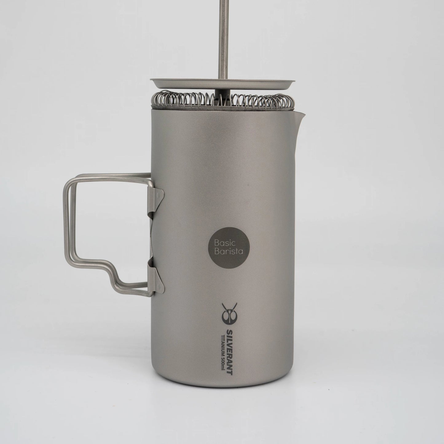 Titanium Coffee French Press lid in metal body Basic Barista
