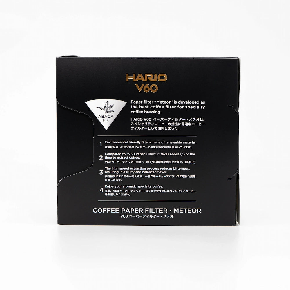 Hario V60 Meteor Filter Papers - Coffee Filters Back Of Box