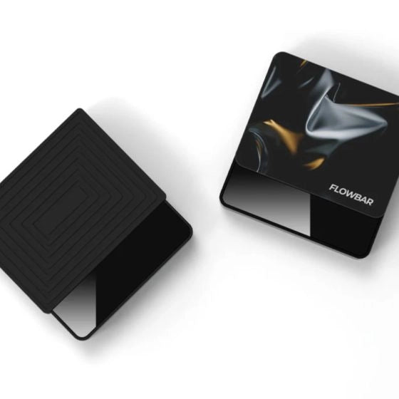 two Matrix G1 FlowBar Smart Pocket Coffee Scale with different heat pads next to each other on a white background Basic Barista Coffee Gear Espresso Scales