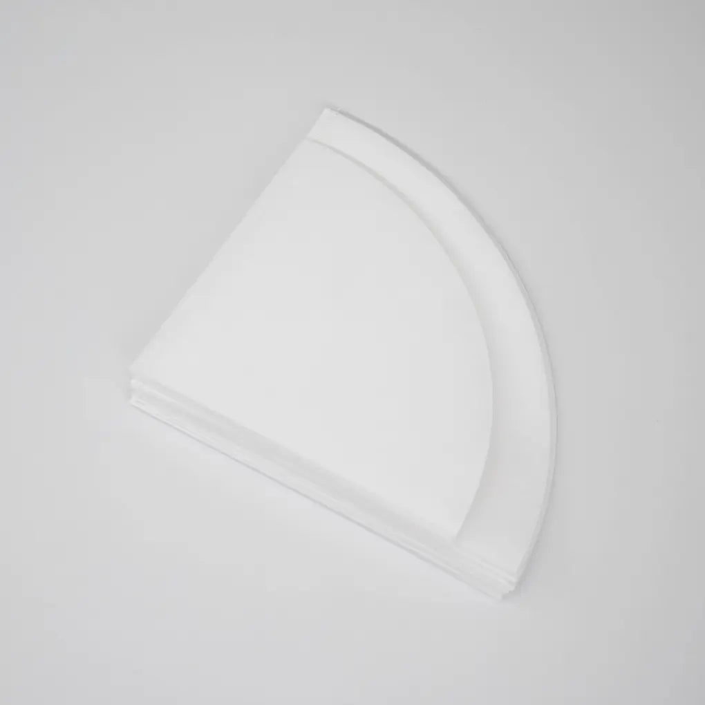 New Generation Filter Paper 100pk Perme Filter Basic Barista Permeable Filter Paper Coffee Brewing Filter Small and Large Cone coffee filters on Grey Background