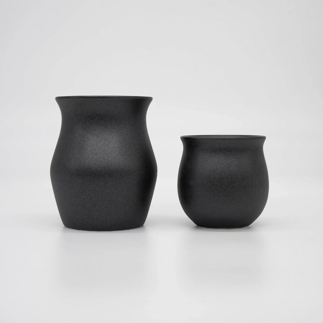 Origami Coffee Cup Matte Black Specialty Coffee Cups Basic Barista Brew Gear on white background