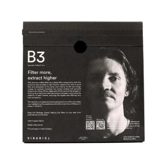 Sibarist B3 Flat Coffee Filter Papers 100pk - Higher extraction coffee filters