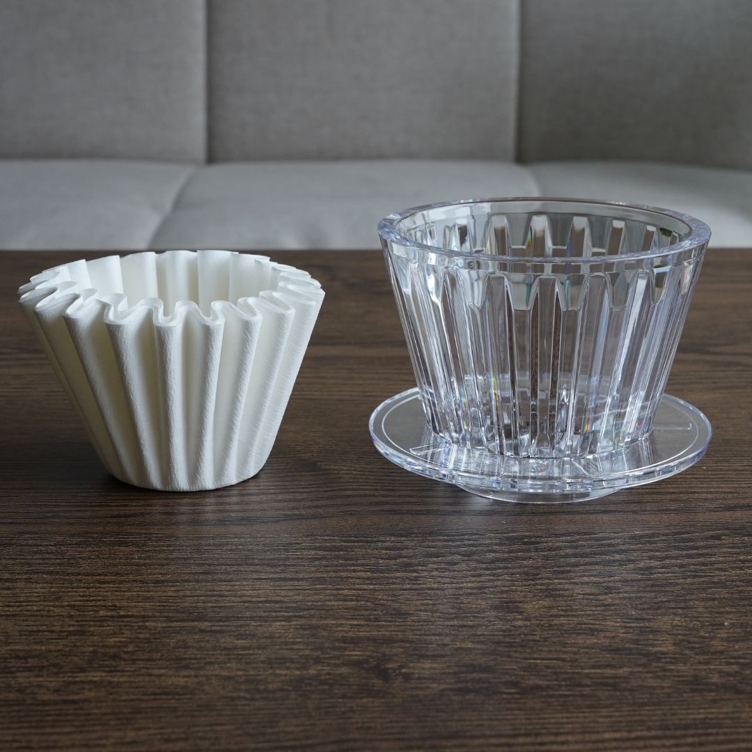 Timemore B75 Crystal Eye Coffee Dripper Flat Bottom Coffee dripper Basic Barista Australia Melbourne Plastic triton coffee brewers Black Clear colour coffee brewer