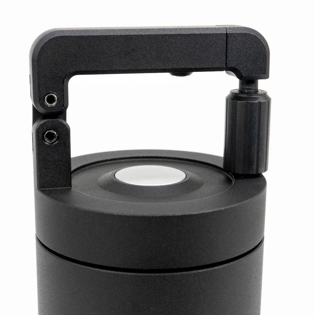 VSSL Java G45 Coffee Hand Grinder Black fold up carabiner crank on White Background