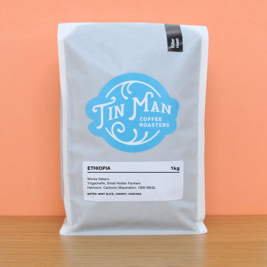 Tin man coffee roasters Ethiopia Ethiopian filter roasted coffee Basic Barista freshly roasted coffee beans