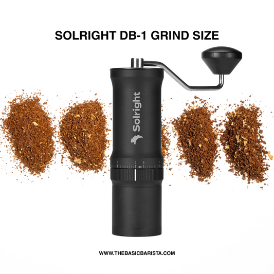 Solright DB-1 Coffee Grinder Grind Size Chart Basic Barista Brew Gear Pour Over Coffee Gear Equipment Coffee Grinders Burrs Adjustment Basic Barista Coffee Gear Coffee Grinders