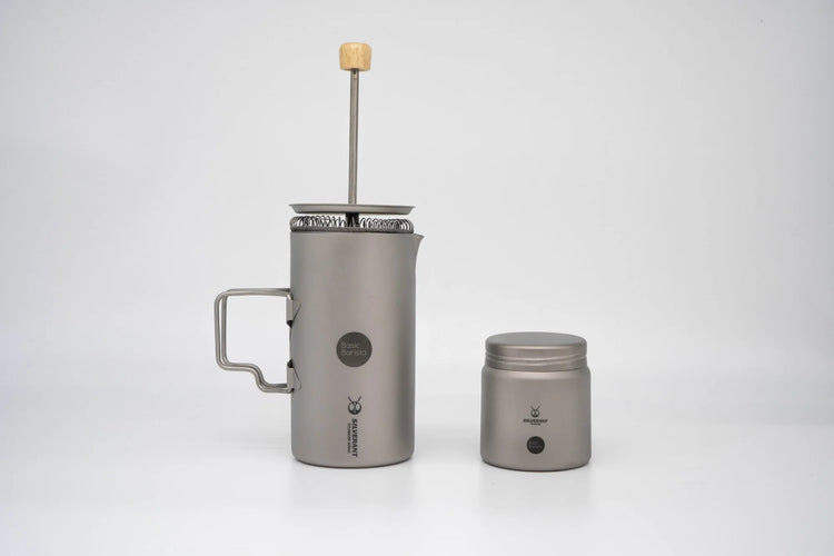 Titanium Coffee Brewing Gear - French Press Coffee Maker Titanium French Press Ultralight lightweight coffee maker for camping and hiking
