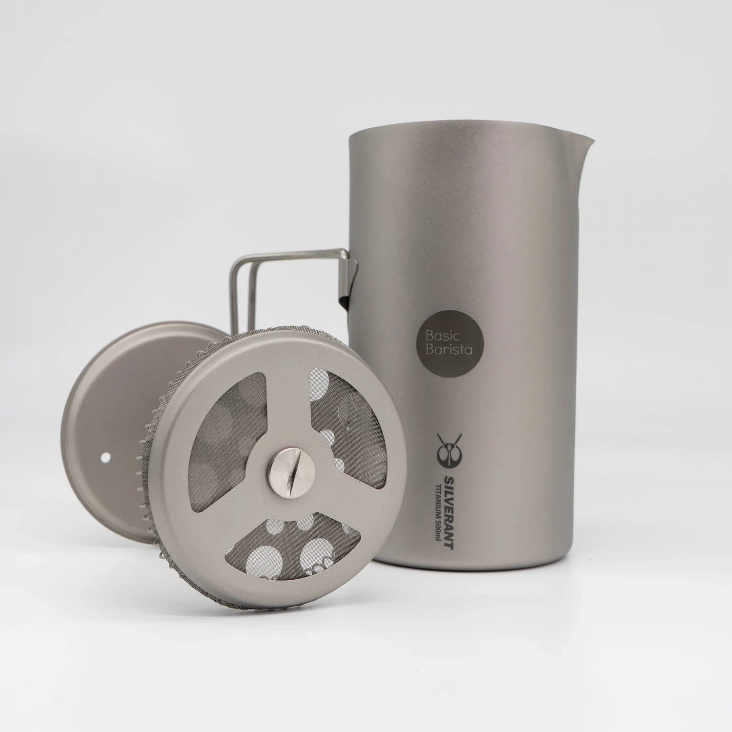 Basic Barista x SilverAnt Titanium Coffee and camping supplies French press travel light weight coffee gear