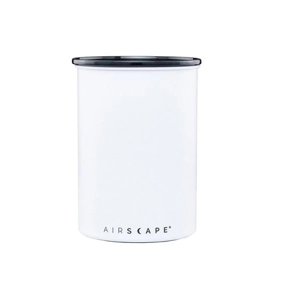 Airscape Classic 7 inch Coffee Canister Matte White Coffee bean storage