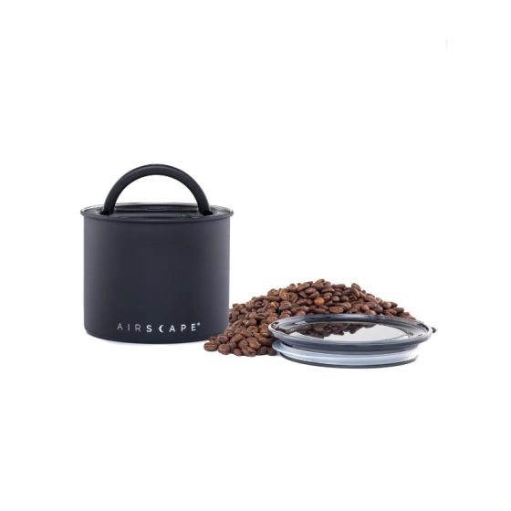 Airscape small coffee canister 4" Matte Black Coffee bean container Basic Barista Australia Coffee Gear