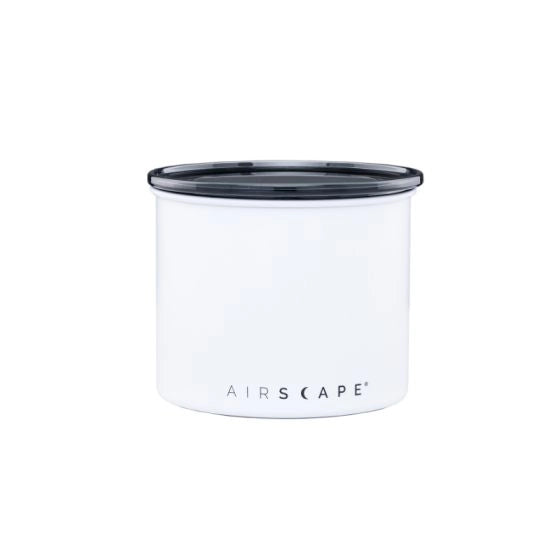 Airscape small coffee canister 4" white chalk Coffee bean container Basic Barista Australia Coffee Gear
