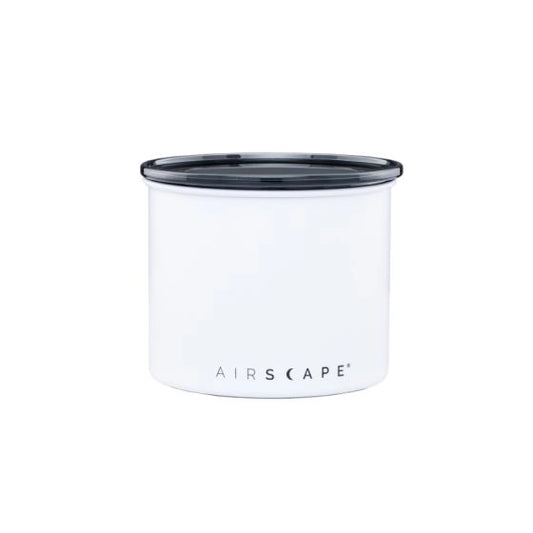 Airscape small coffee canister 4" white chalk Coffee bean container Basic Barista Australia Coffee Gear
