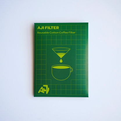 Aji Circle Filter - Flat Bottom Cloth coffee filter - Reusable coffee filter Packaging