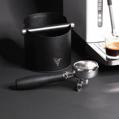 Basic Barista Progear Coffee Knock Box Coffee tube bench top coffee bin collector metal black matte black coffee