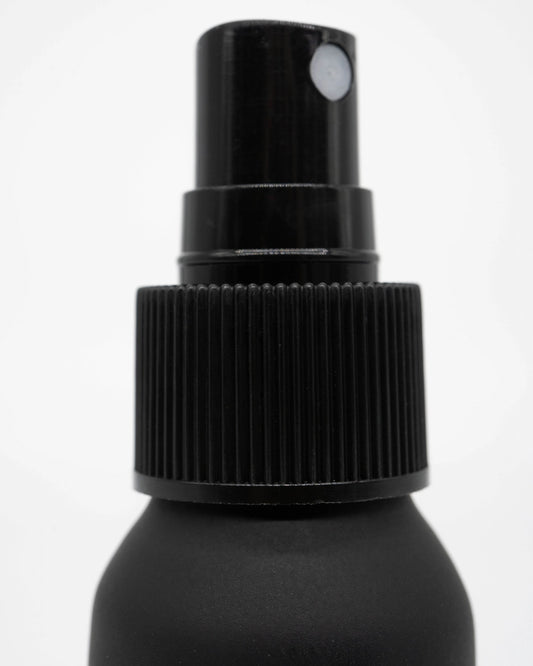 Basic Barista Matte Black RDT Spray Bottle 50ml Close Up Macro on White Background Coffee Gear Espresso Accessories