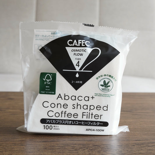 Cafec Abaca Paper Filter Cone 4 cups Basic Barista Australia Melbourne Filter Paper Papers Banana Coffee Filter Brewer cone dripper conical coffee maker papers Large Larger size coffee drippers