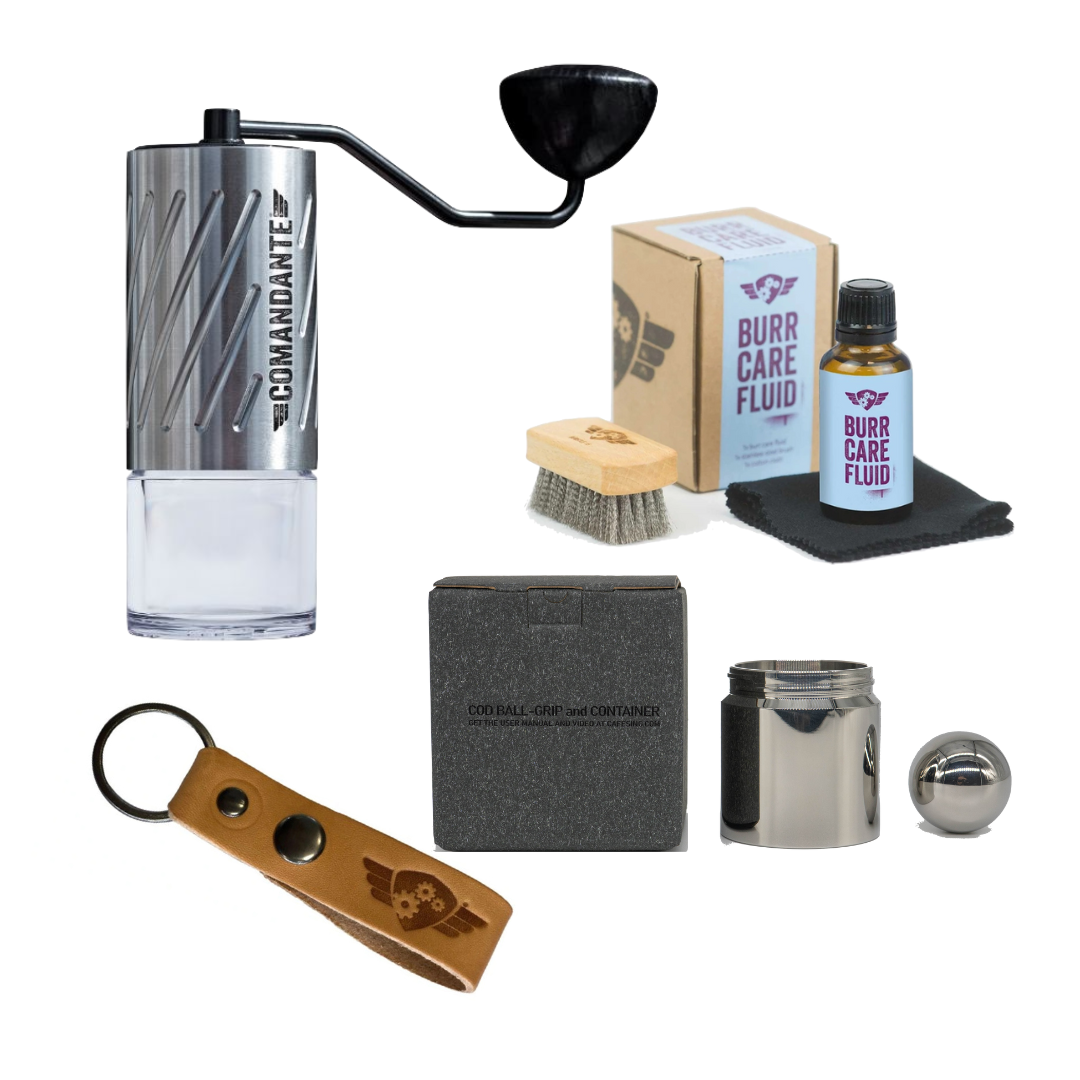 Comandante C60 Grinder Upgrade Kit Basic Barista White Background Stone Washed