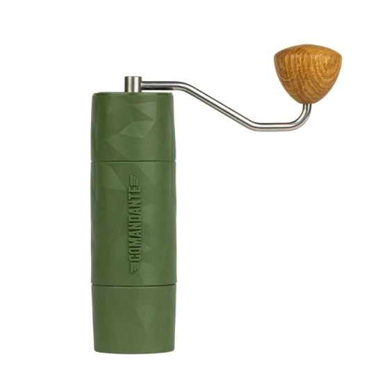 Comandante Trailmaster X35 Tiger Burrs Green coffee hand grinder on White Background Basic Barista Comandante Coffee Grinder