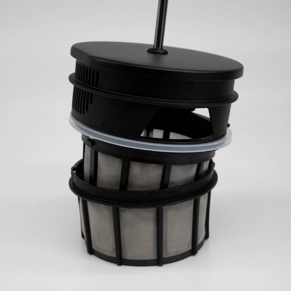 Espro Double Filter Basket French Press Design Basic Barista French Press coffee Matte black press on white background