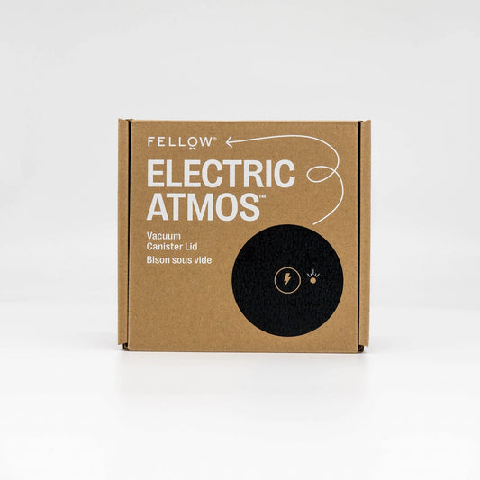 Fellow Electric Atmos Lid Vacuum Canister Basic Barista Brown Box on White Background