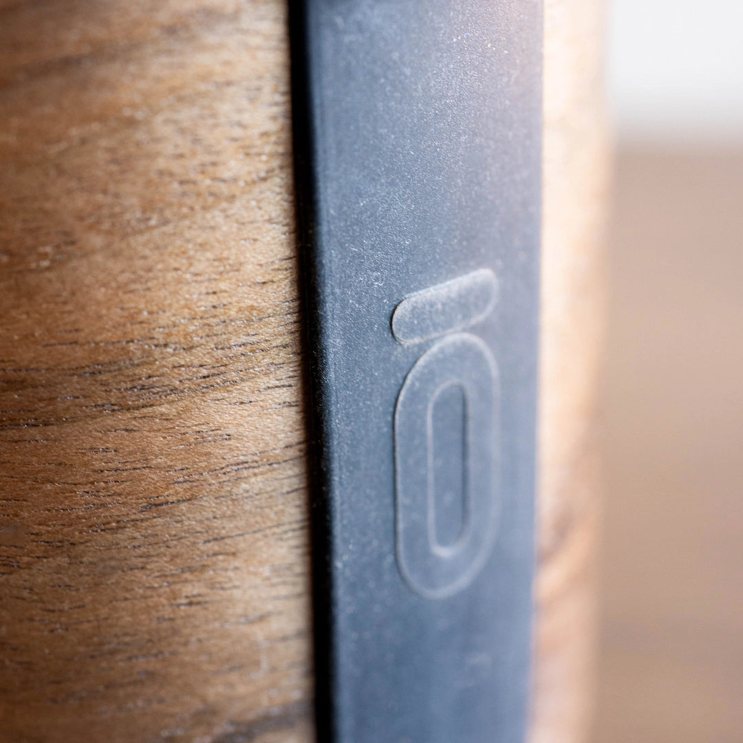 Ground xpress Logo on soft silicone sleeve with wood vener Travel Coffee Press Basic Barista Online Coffee Gear