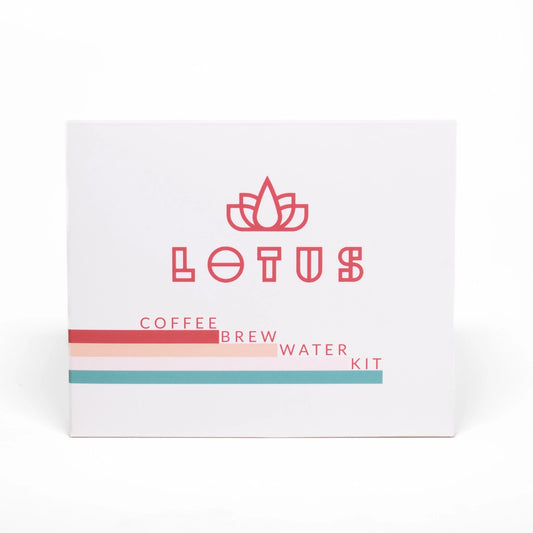 Lotus Coffee Brew Water Kit packaging on a white background Basic Barista Water Brewing Minerals Coffee Gear