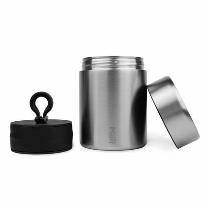 Miir Stainless Steel Vacuum Coffee Storage Canister on white background Basic Barista