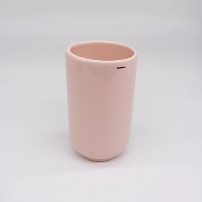 Ni Wares Kiki Cup Ceramic Coffee Cup Pink Matte pink Flute cup dual-lip on grey background 