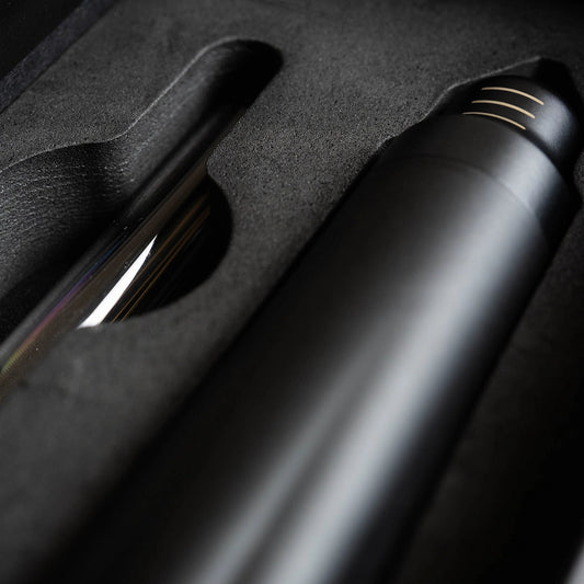 Nucleus Bloom WDT Needle Tool for Pour Over Coffee Black pen and extra needles inside black packaging 'close up' macro photography by Basic Barista