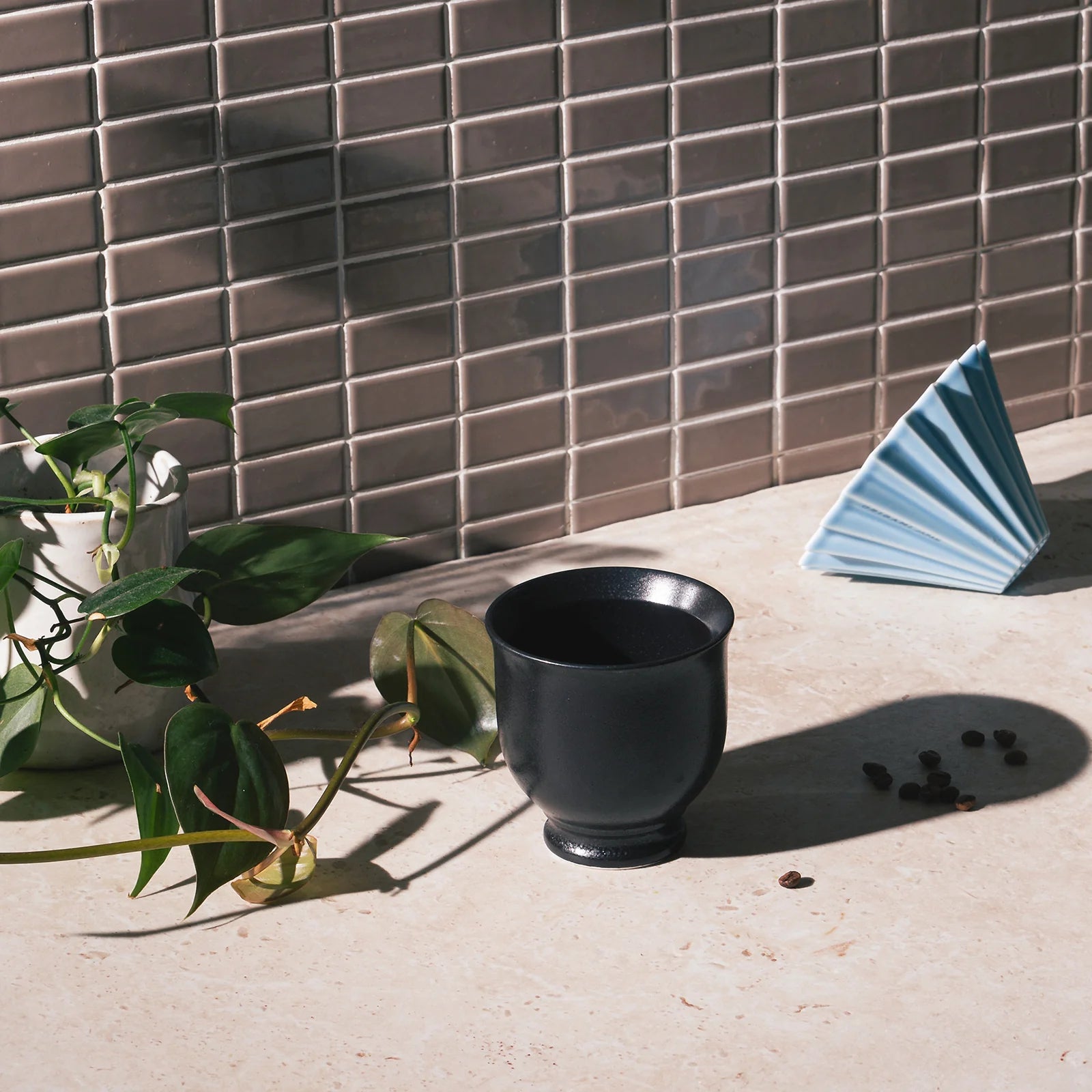 Origami Sensory Filter Cup Black Filter Coffee Cup Matte Black Basic Barista Pour Over Coffee Gear 
