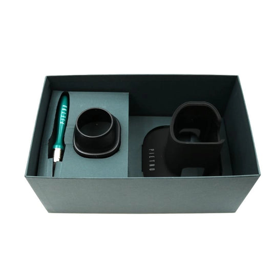 Pietro Add On Pack Coffee Grinder accessories Pietro Stand Coffee Dose Funnel and Coffee Grinder Brush in packaging box all on a white background