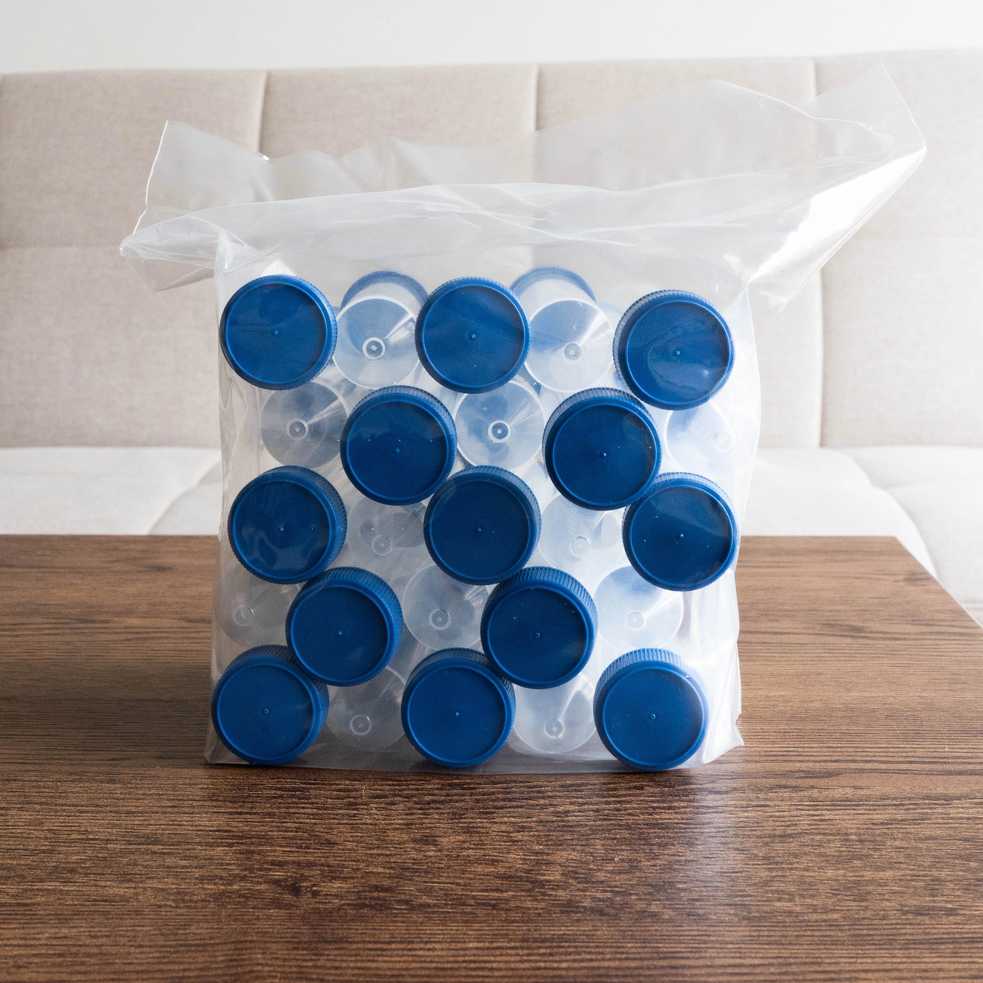 Single Dose Coffee Tube - Plastic Coffee Cylinder Storage Coffee Cellar 25pk centrifuge tubes blue lid black