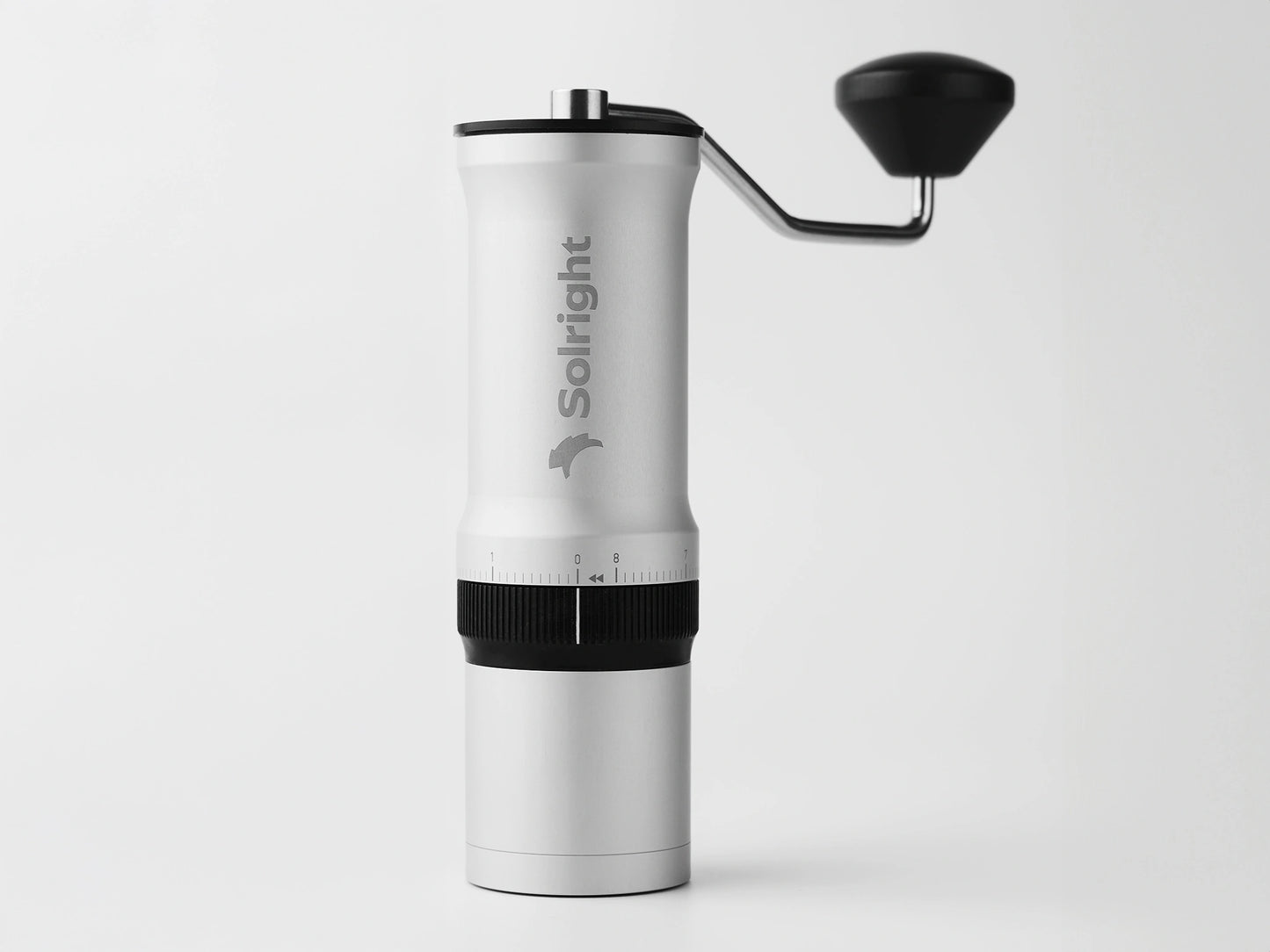Solright DB-1 Coffee Grinder Silver, White Background