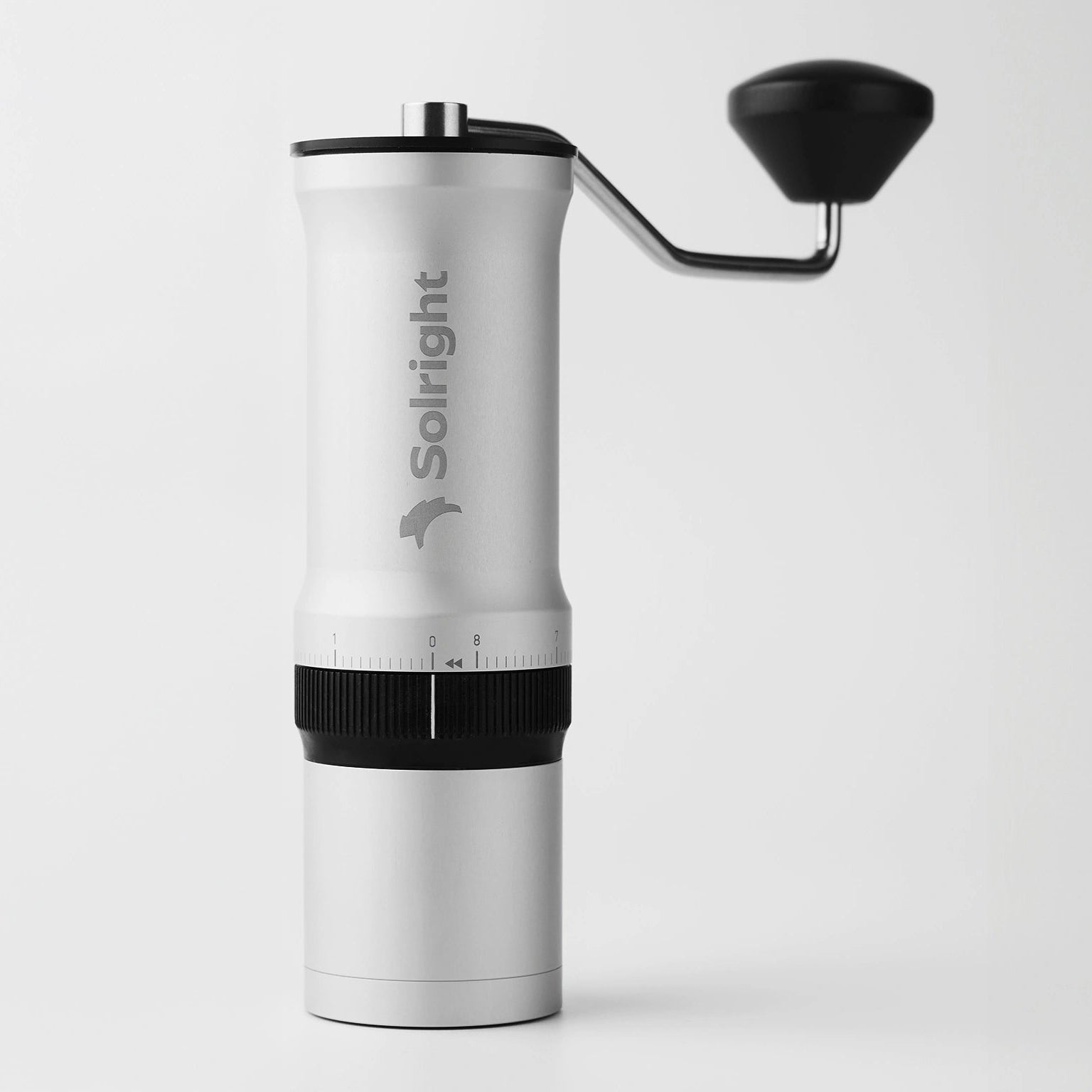 Solright DB-1 Coffee Grinder Silver, White Background
