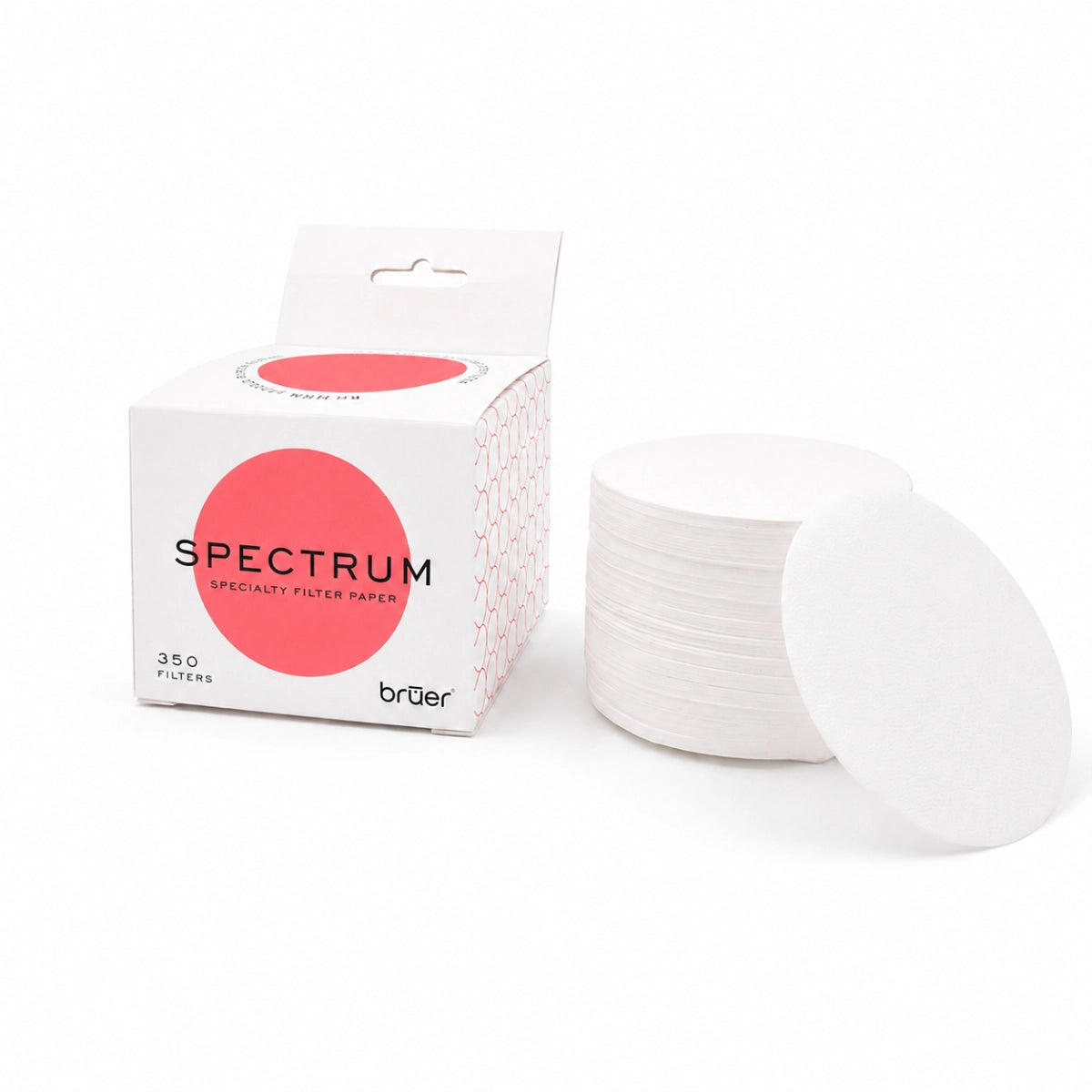 Spectrum Bruer AeroPress Paper Coffee Filters Basic Barista next to retail packaging
