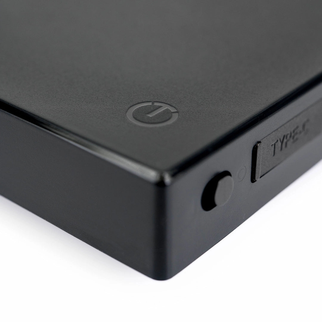 Timemore Black Mirror Basic 2 Coffee Brewing Scale, close up of on off toggle switch black colour, displaying digital screen with weight measurements. Basic Barista Coffee Brewing Scale Budget Coffee Gear Scales  