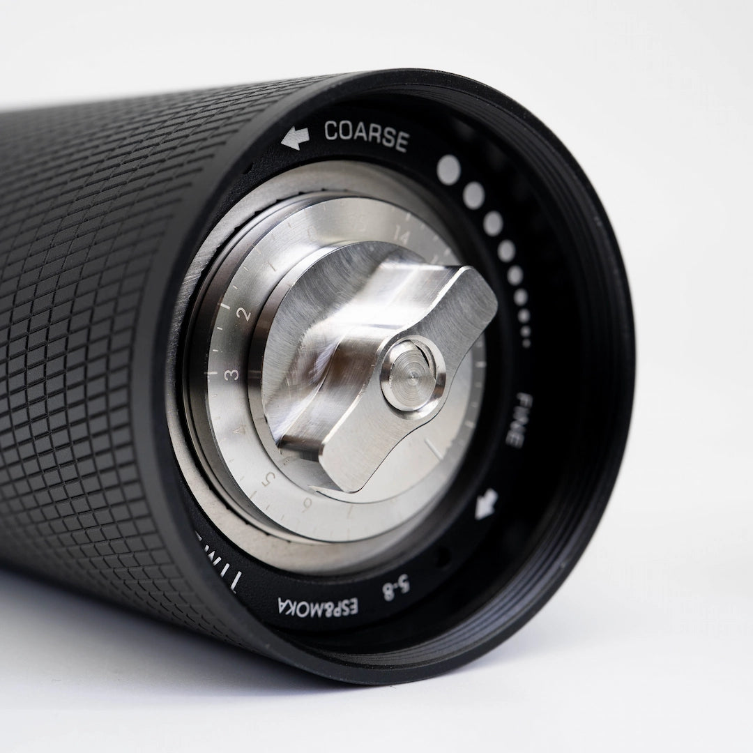 Timemore C5 Coffee Grinder Grind Size Adjustment Basic Barista Budget Coffee Hand Grinder on White Background