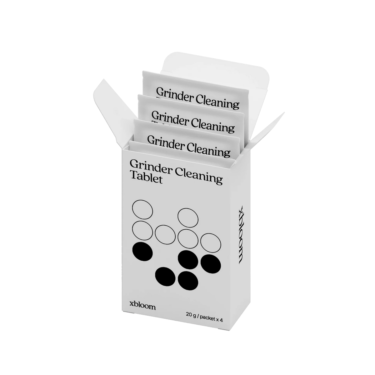 xBloom Grinder Cleaning Tablets Basic Barista 20g / 4x packets in a white retail packaging box