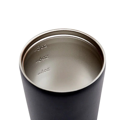 Fresko Bino 8oz coffee cup reusable travel coffee keep cup Black matte black plain coffee cups Melbourne Australia Northcote Victoria eco friendly sustainable eco packaging coffee cup no waste zero waste coffee cafe cups