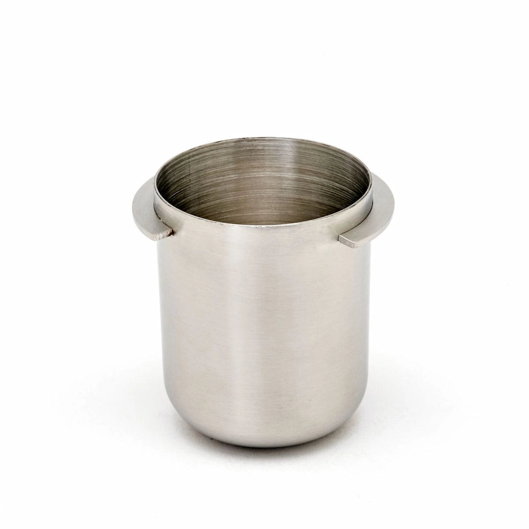 Stainless steel precision coffee dosing cup for grinder on a white background - Espresso dose cup Portafilter coffee grounds funnel Basic Barista Espresso coffee gear